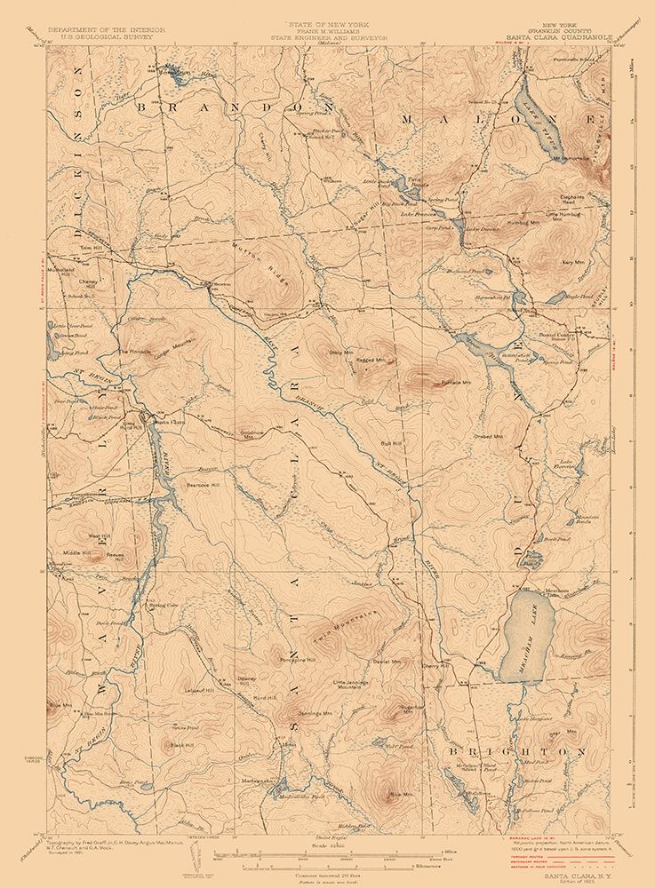 Santa Clara New York Quad - USGS 1921