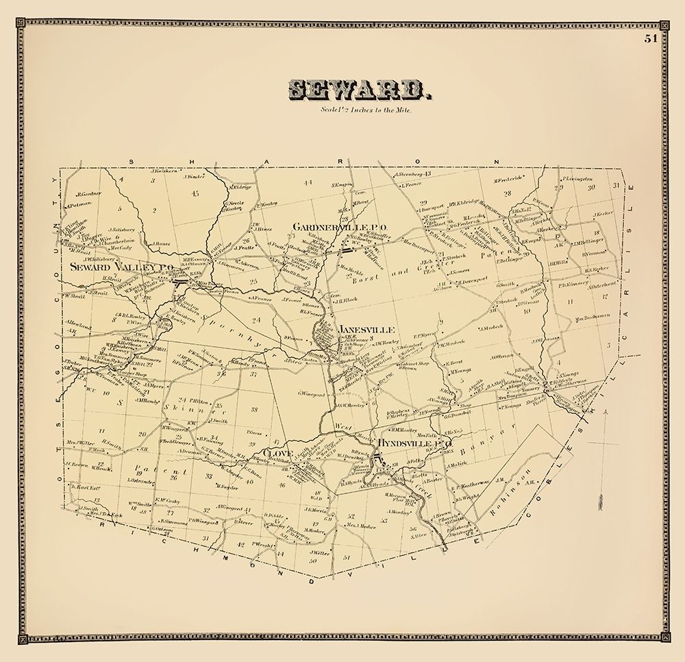 Seward New York Landowner - Stone 1866