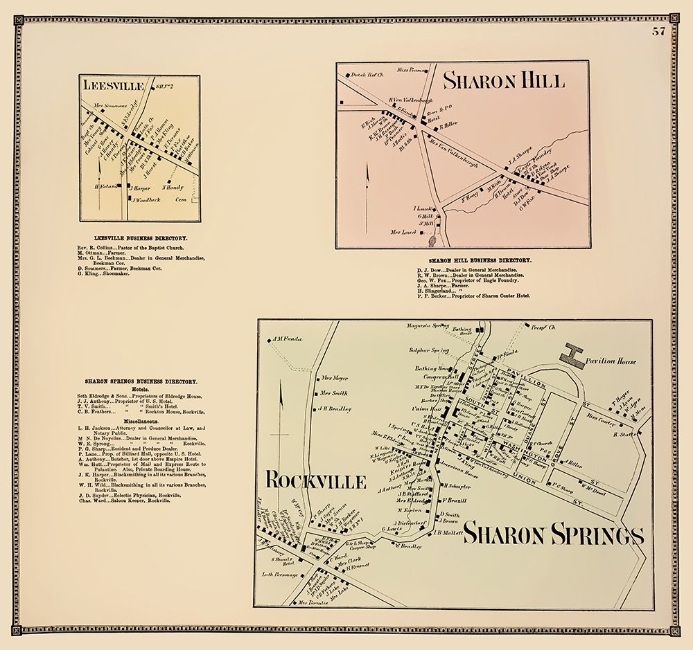 Sharon Springs New York Landowner - Beers 1866