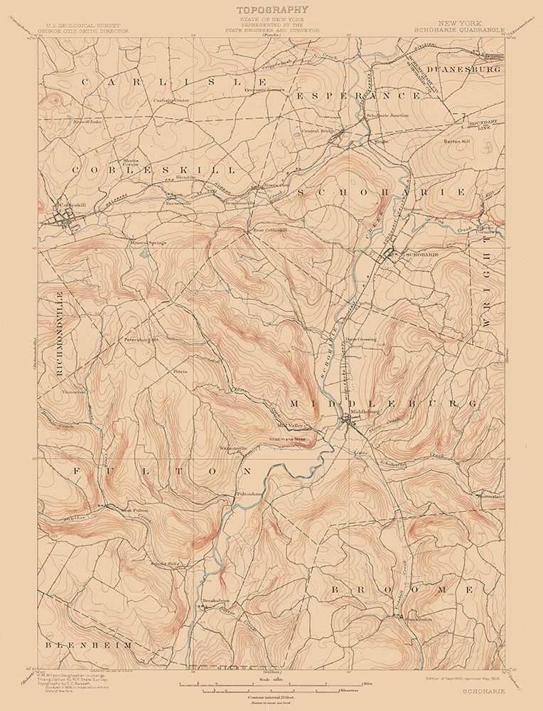 Shoharie New York Quad - USGS 1900