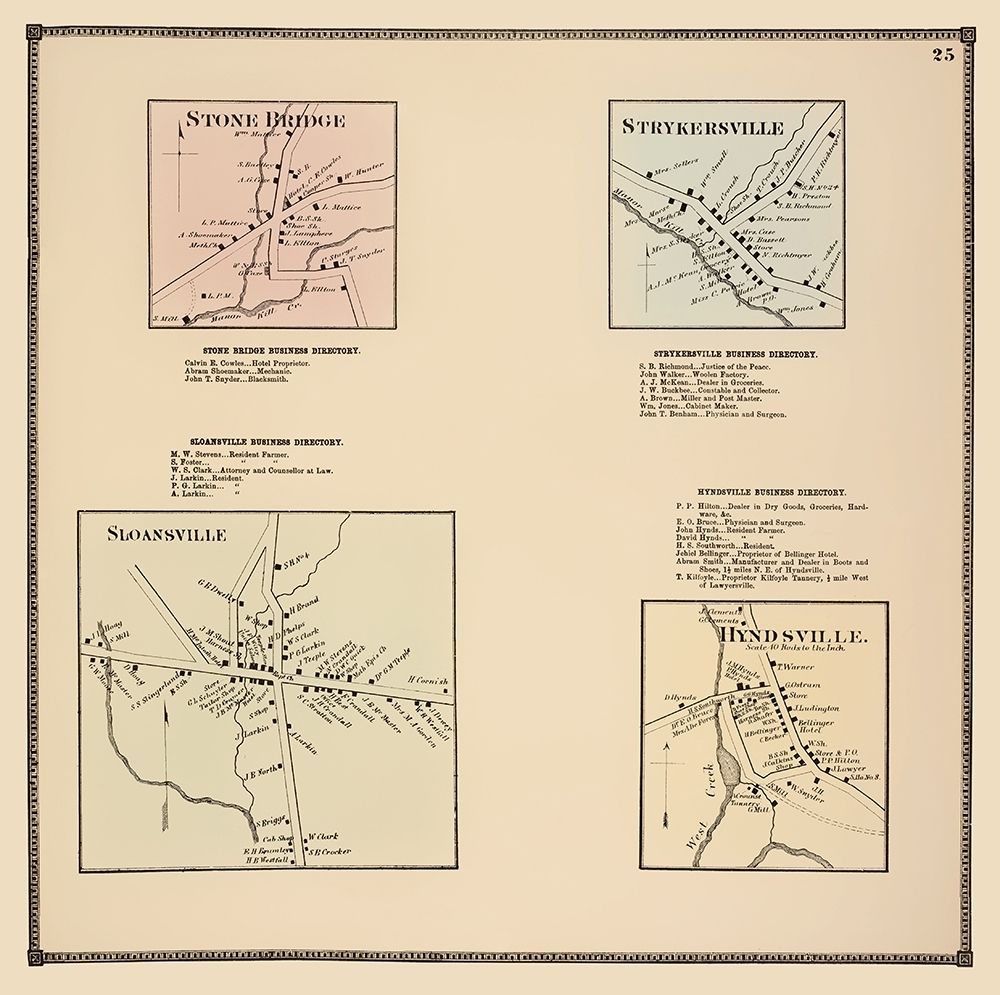 Sloansville New York Landowner - Beers 1866