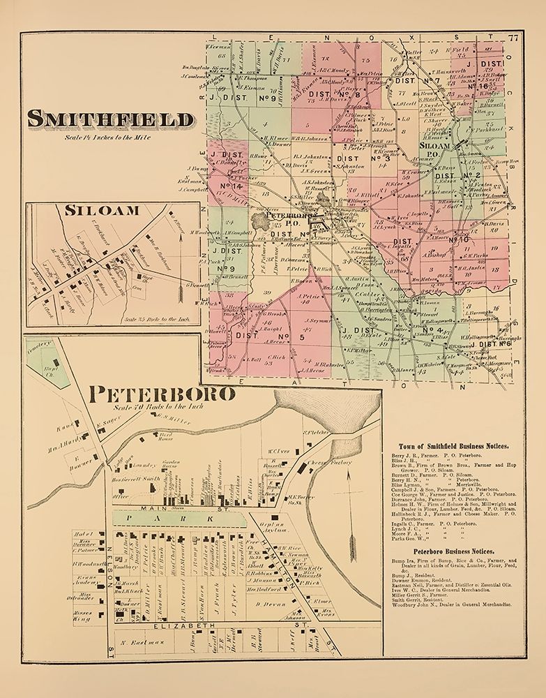 Smithfield New York Landowner - Whitman 1875