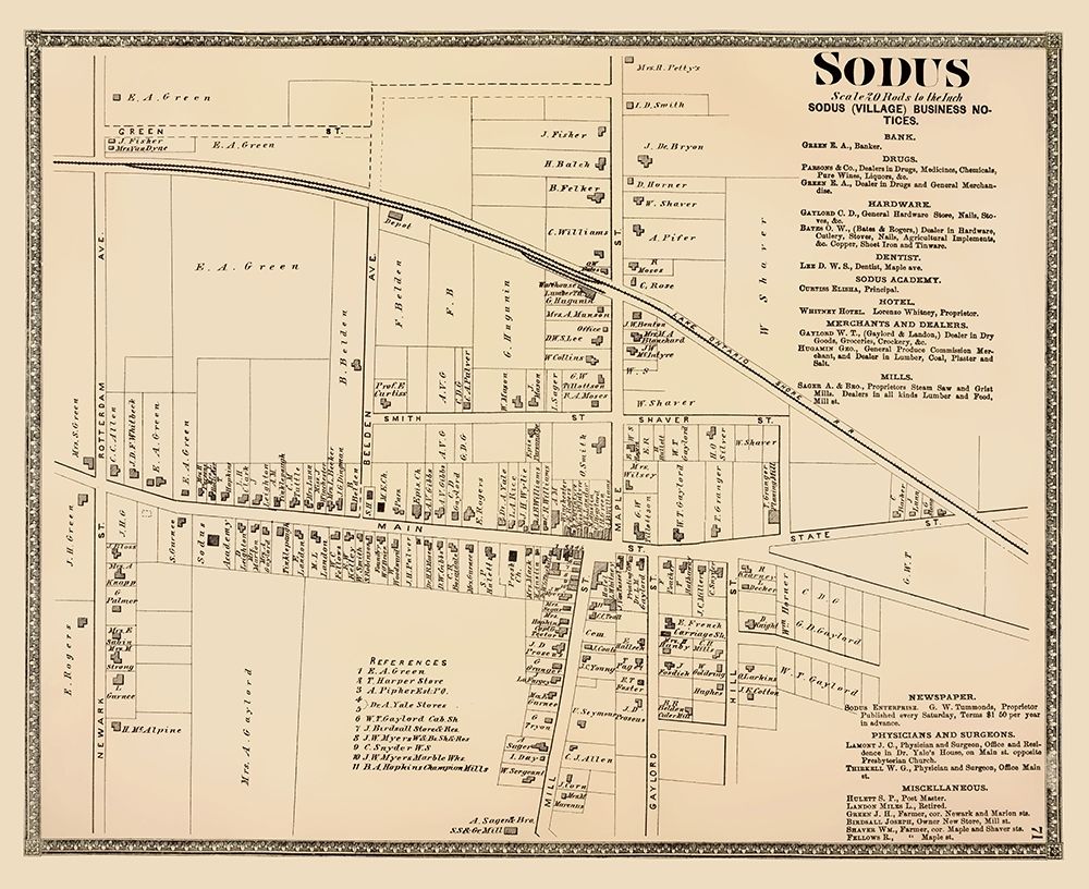 Sodus New York Landowner - Beers 1874