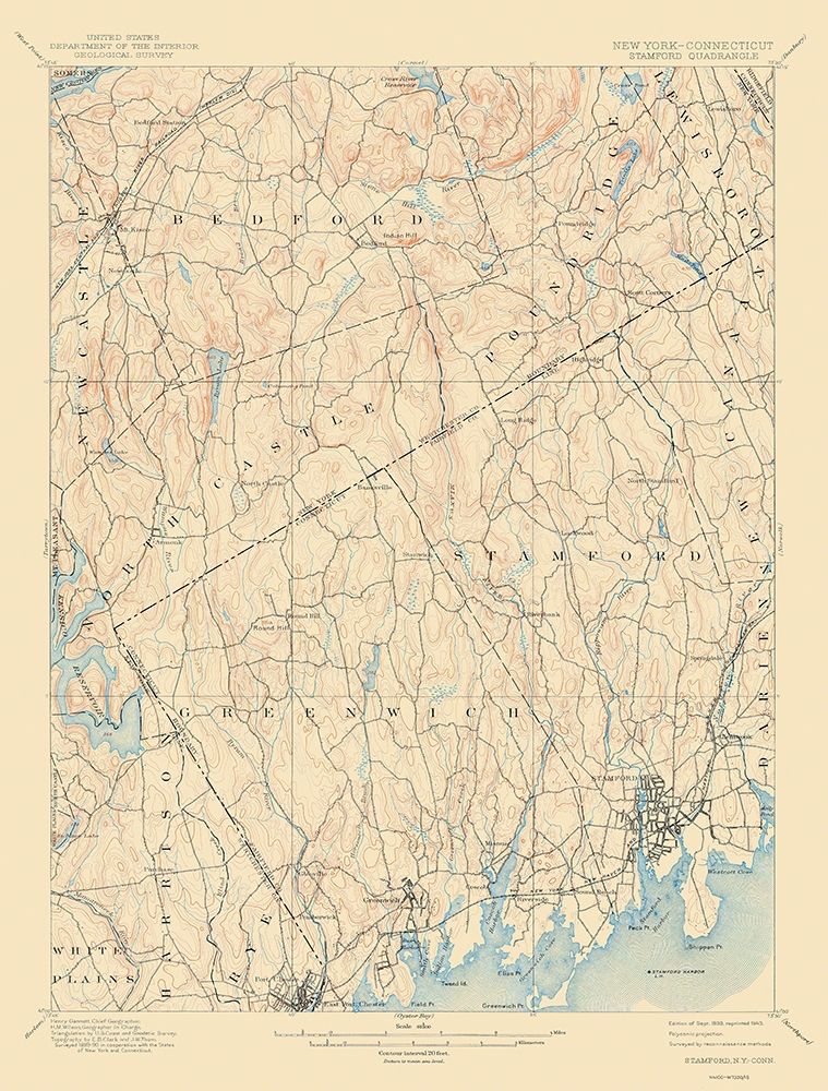 Stamford New York Connecticut Quad - USGS 1899