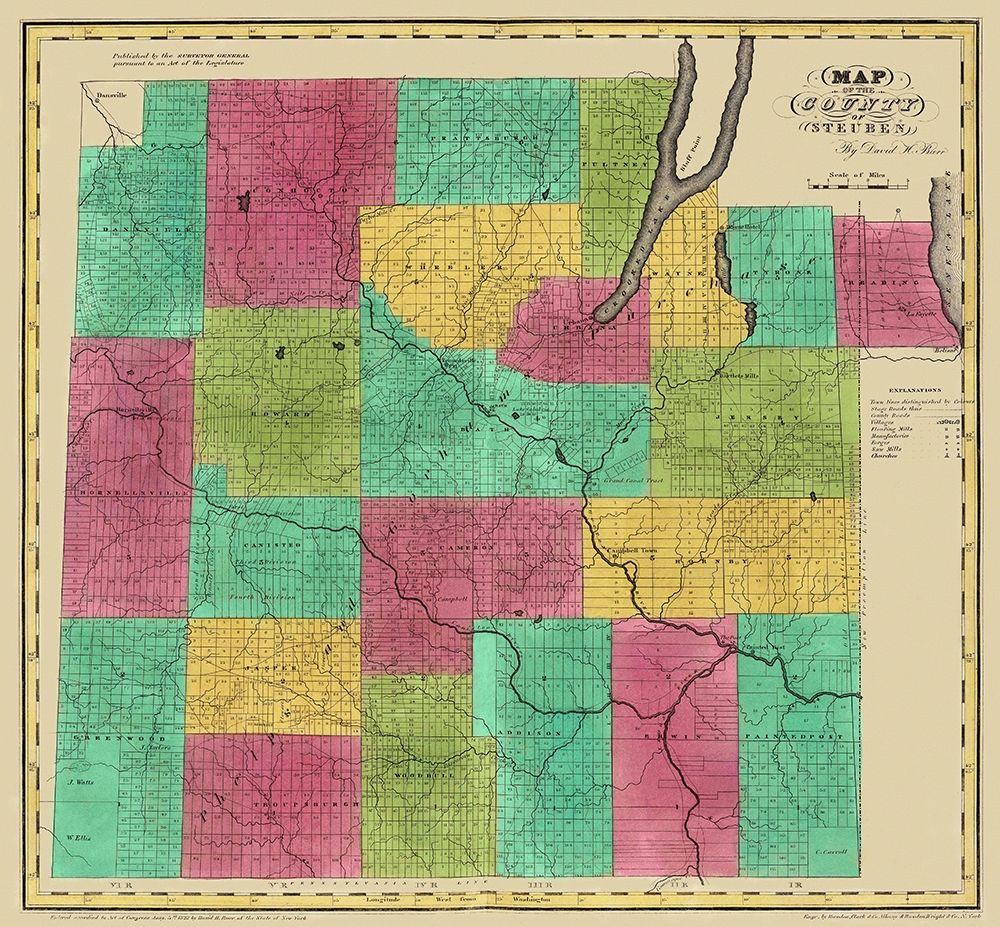 Steuben New York Landowner - Burr 1829