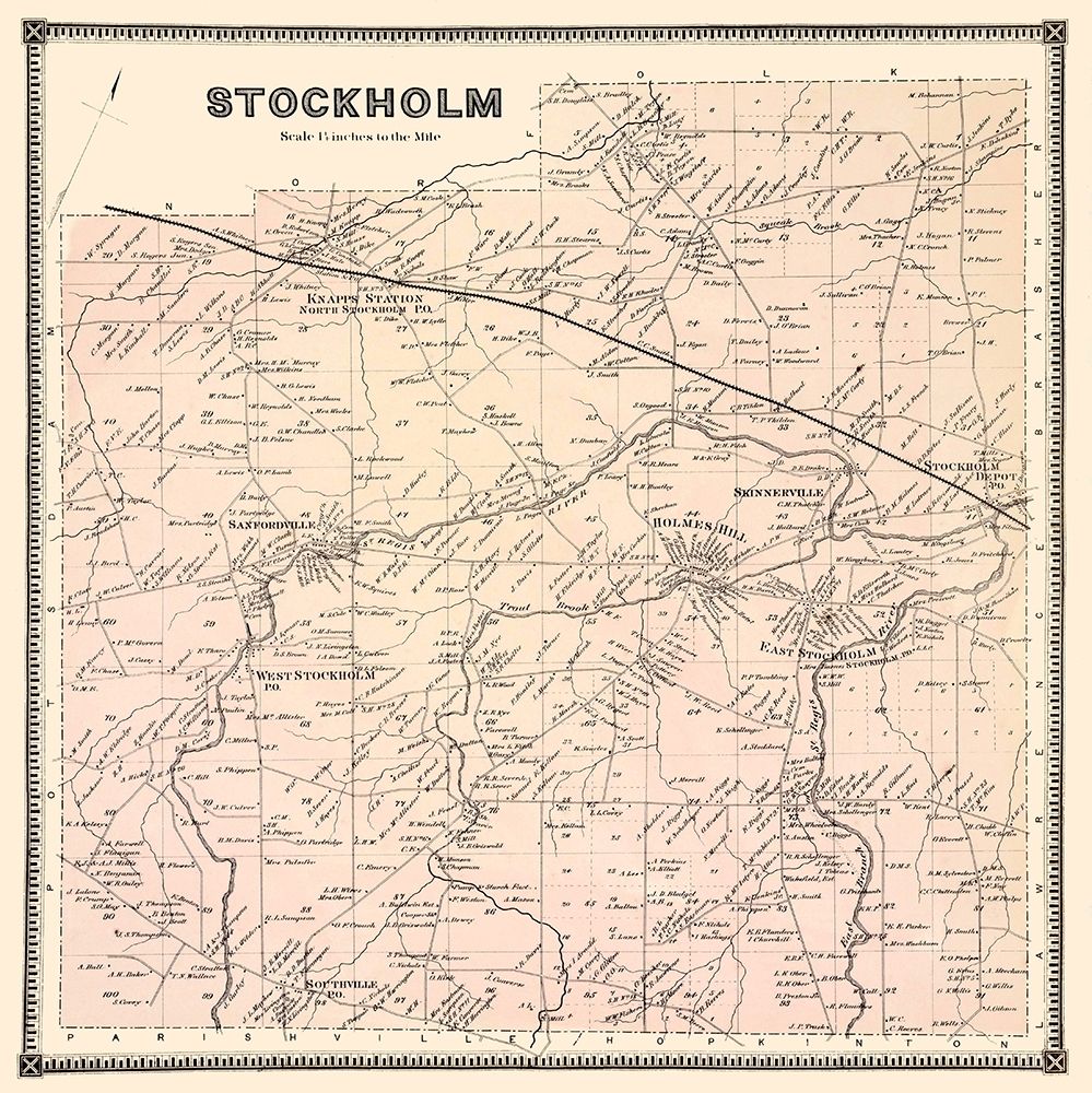 Stockholm New York Landowner - Stone 1865