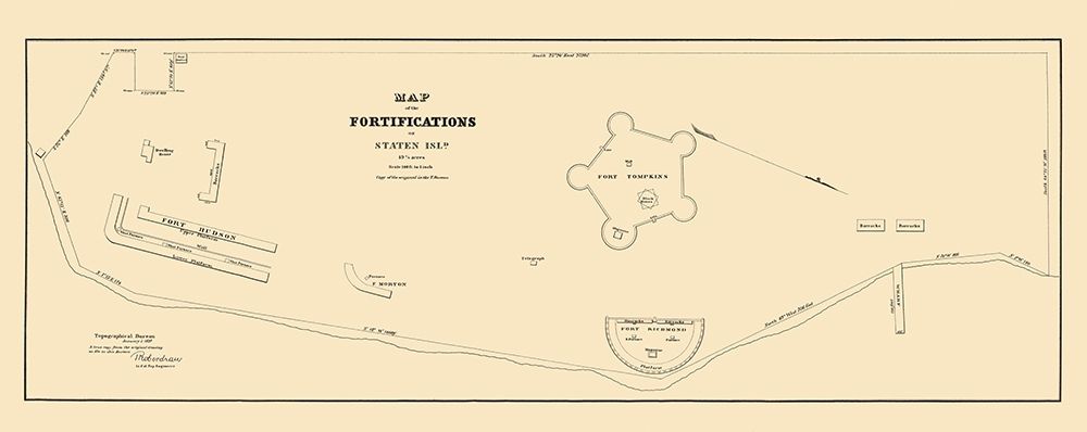 Staten Island New York Fortifications 1827