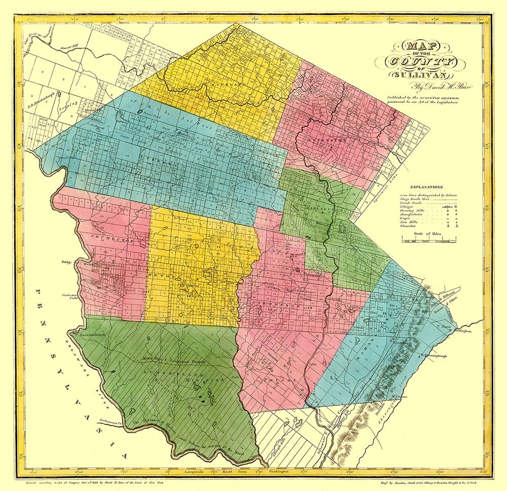 Sullivan New York Landowner - Burr 1829