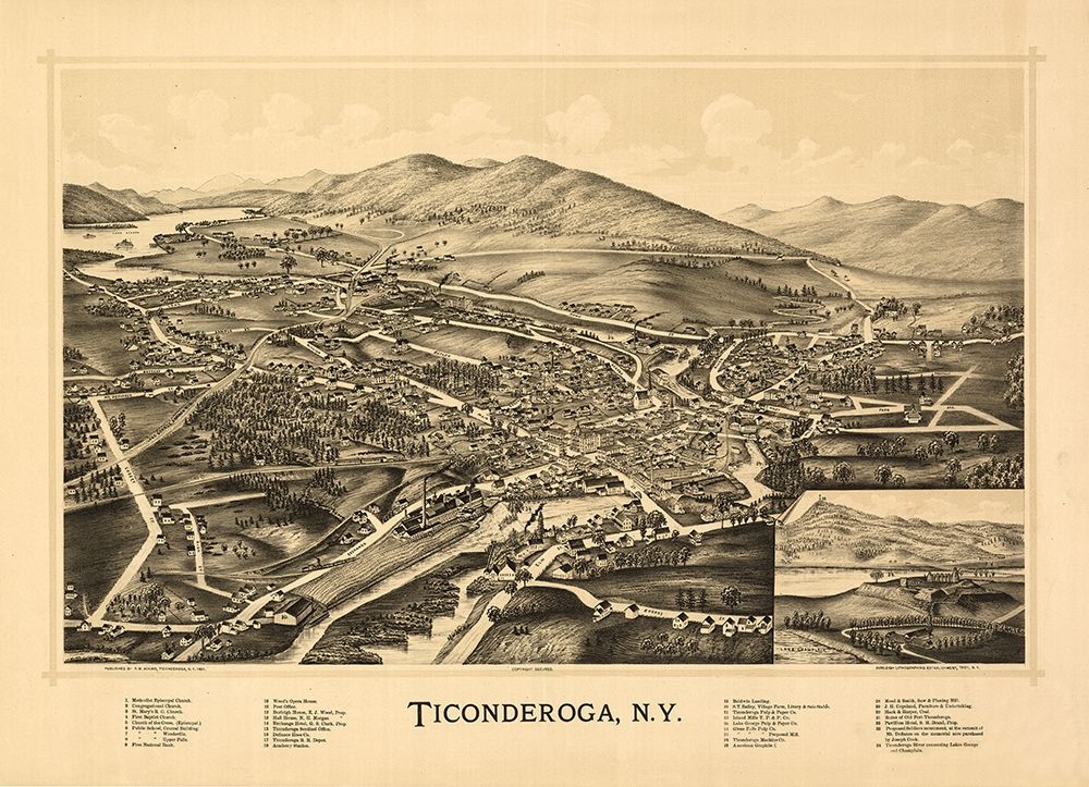 Ticonderoga New York - Burleigh 1891