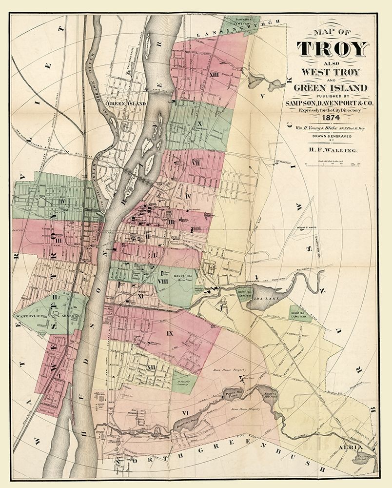 Troy New York - Walling 1874