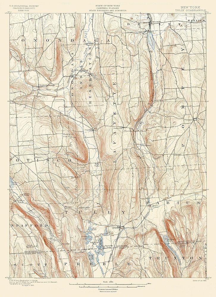 Tully New York Quad - USGS 1900