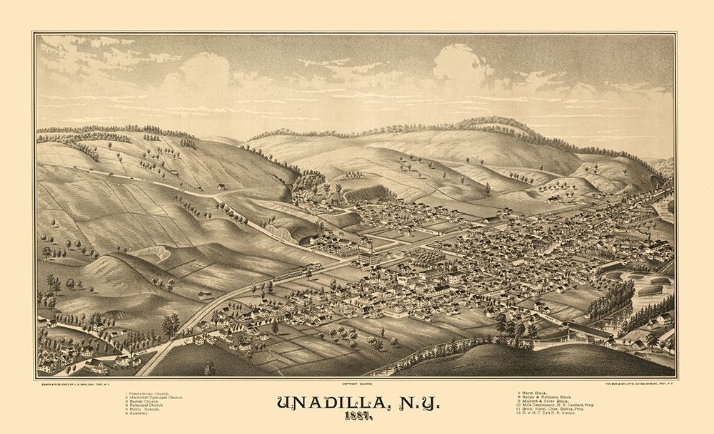 Unadilla New York - Burleigh 1887