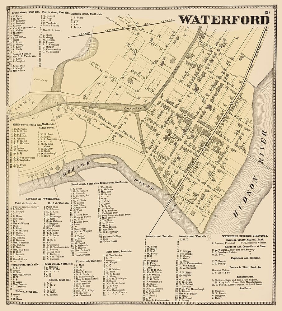 Waterford New York Landowner - Stone 1866