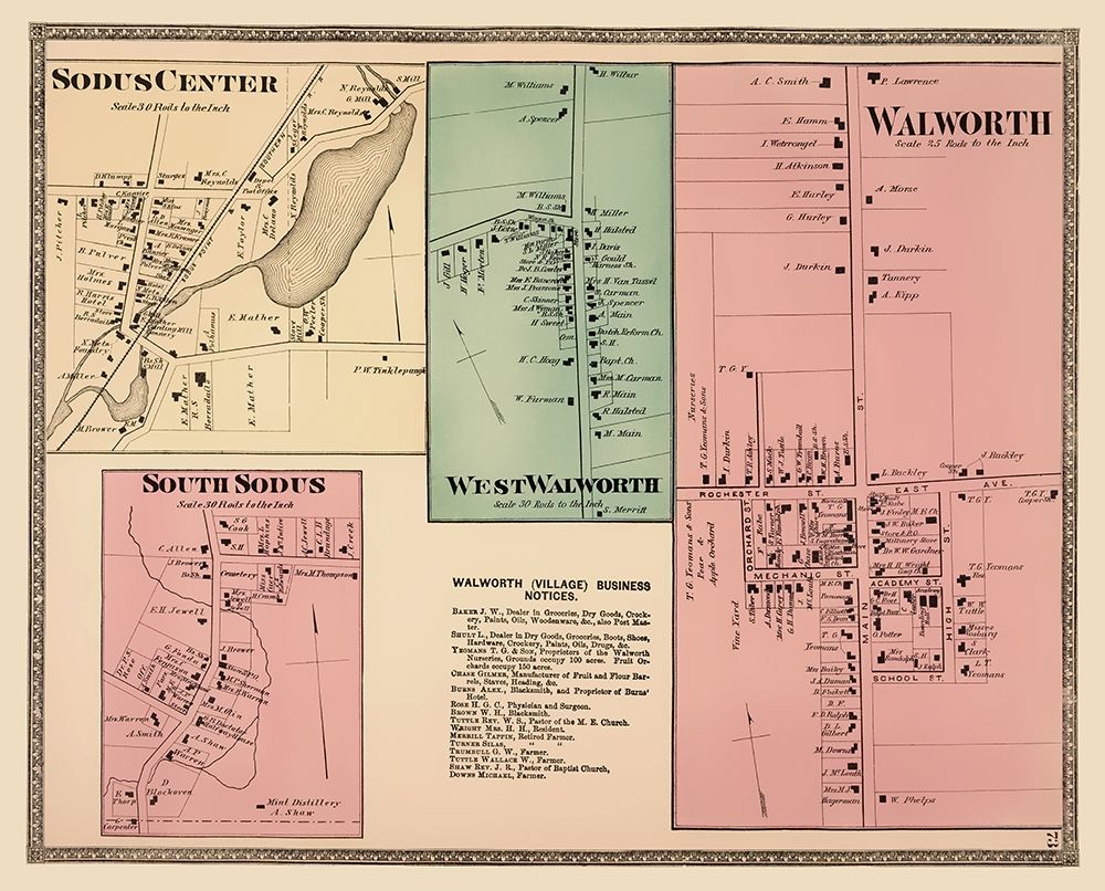 Walworth, West Walworth, Sodus New York Landowner