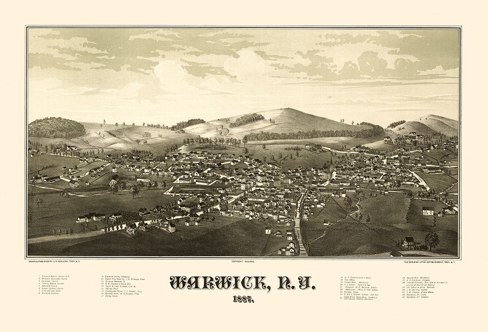 Warwick New York - Burleigh 1887