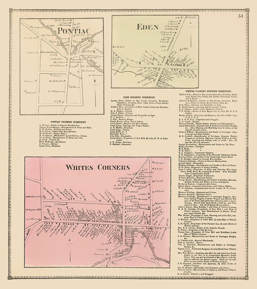 Pontiac, Eden, White Corners New York - Stone 1866