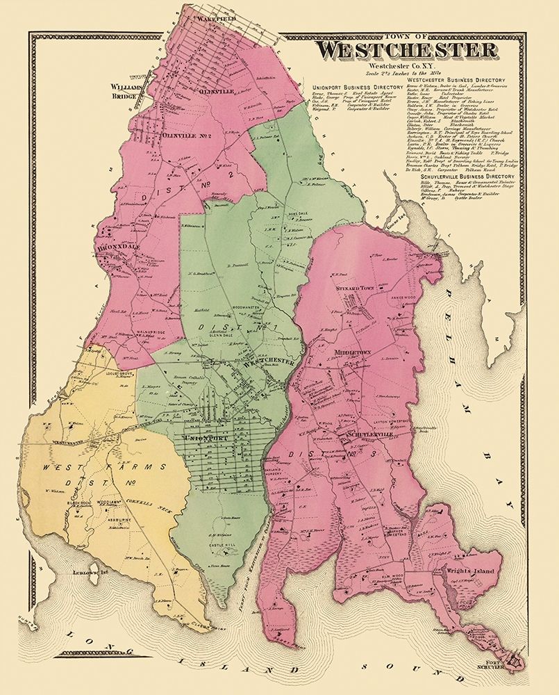 Westchester New York Landowner - Beers 1868