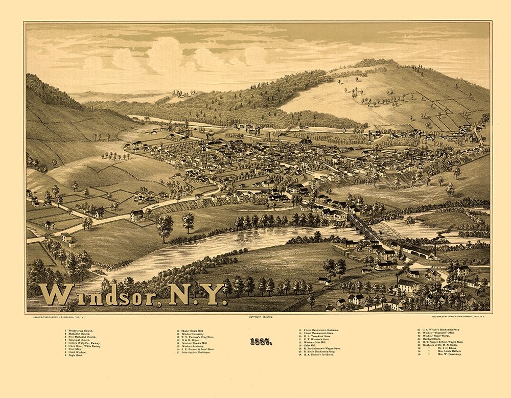 Windsor New York - Burleigh 1887