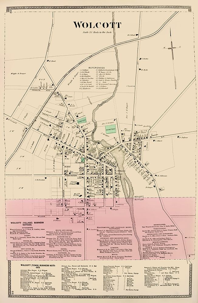 Wolcott New York Landowner - Beers 1874