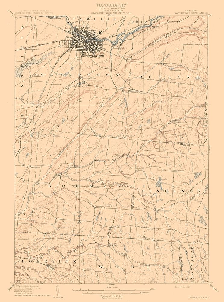 Watertown New York Quad - USGS 1909