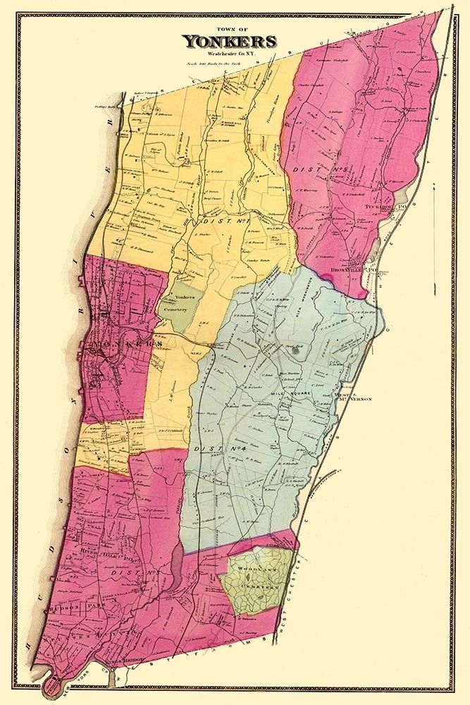 Yonkers New York Landowner - Beers 1868