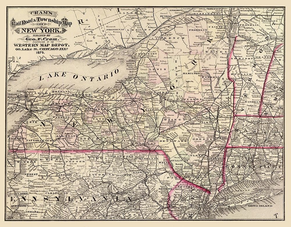 New York - Cram 1875