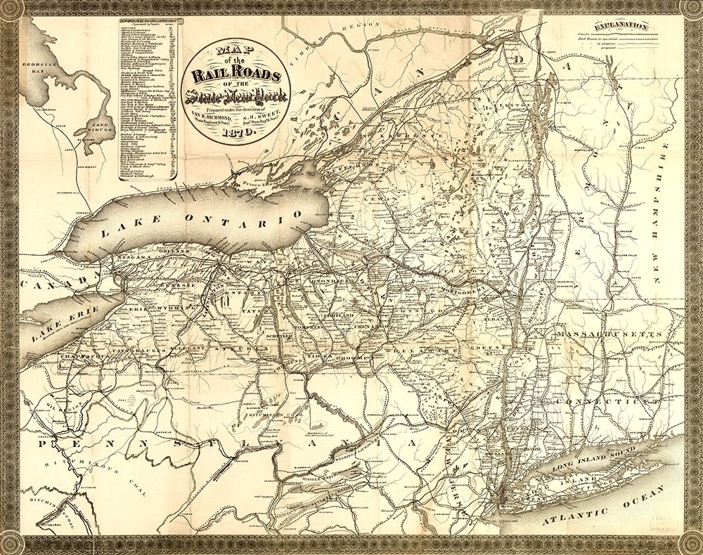 New York Railroads - Richmond 1870