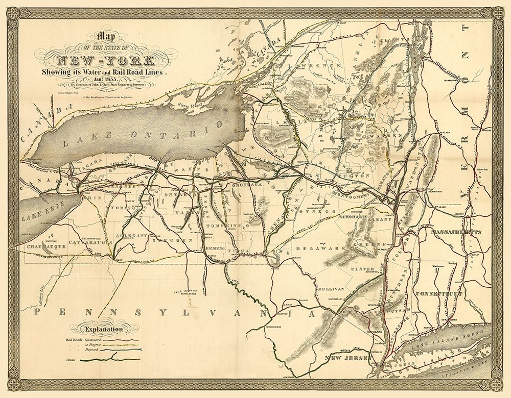 New York Railroads- Clark 1855