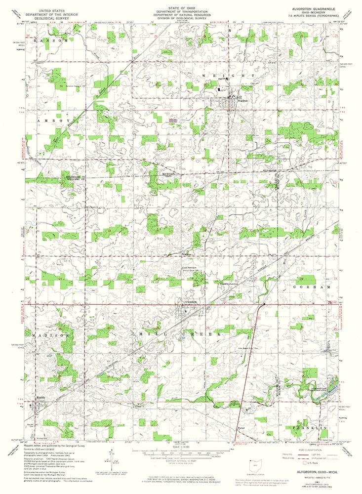 Alvordton Ohio Quad - USGS 1961
