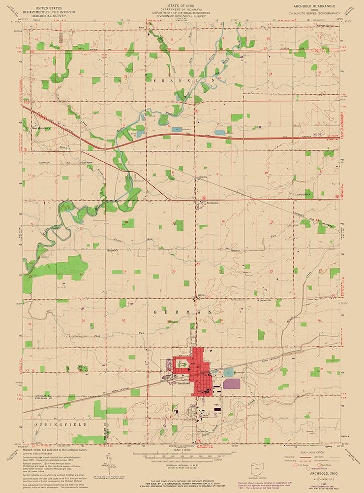 Archbold Ohio Quad - USGS 1959