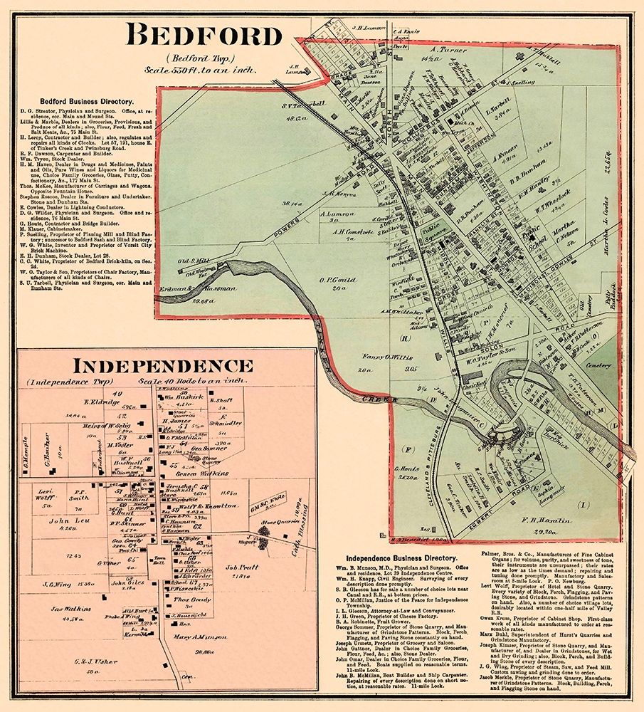 Bedford, Independence Ohio Landowner - Titus 1874