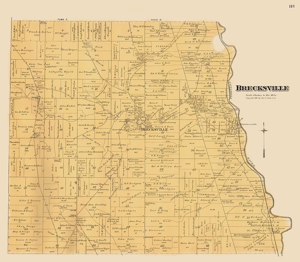 Brecksville Ohio Landowner - Cram 1892