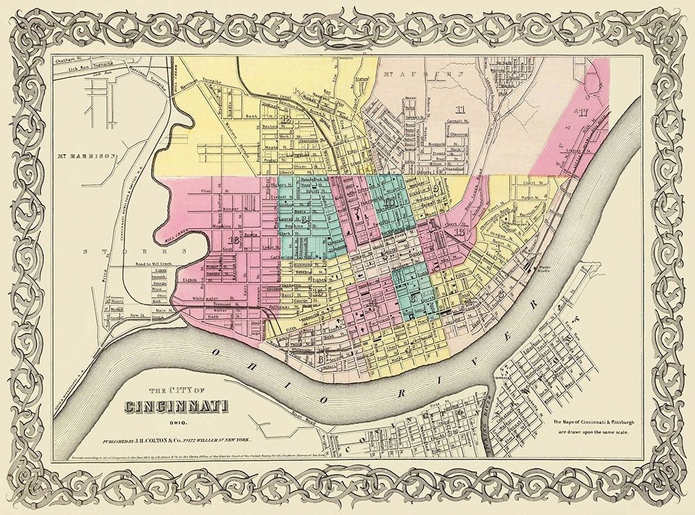 Cincinnati Ohio - Colton 1855