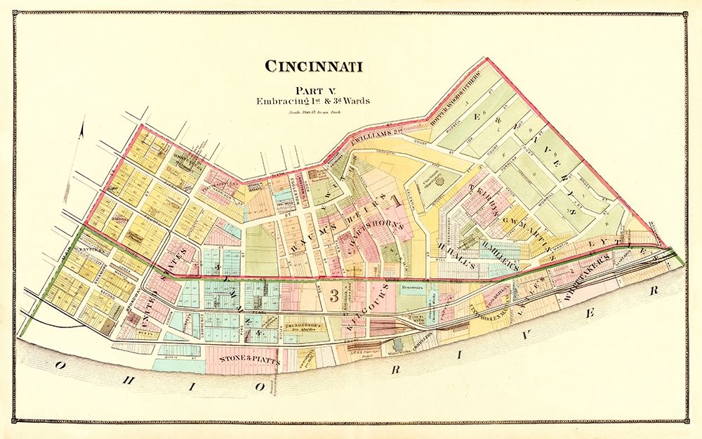 Cincinnati Ohio Landowner - Beers 1869