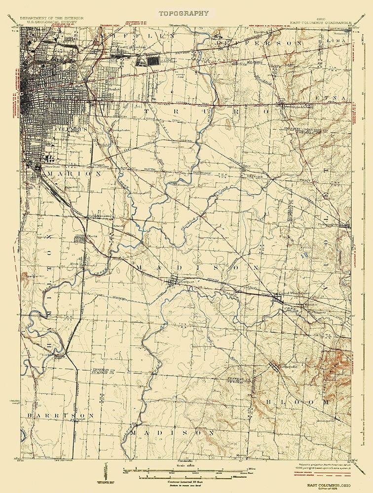 Coloumbus East Ohio Quad - USGS 1925
