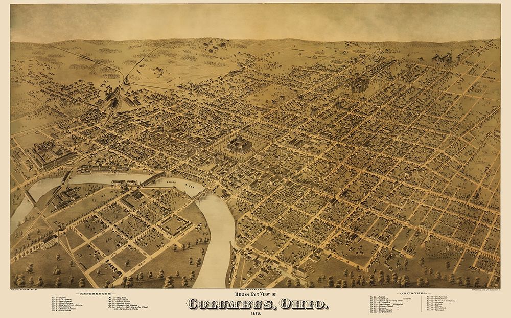 Columbus Ohio - Strobridge 1872