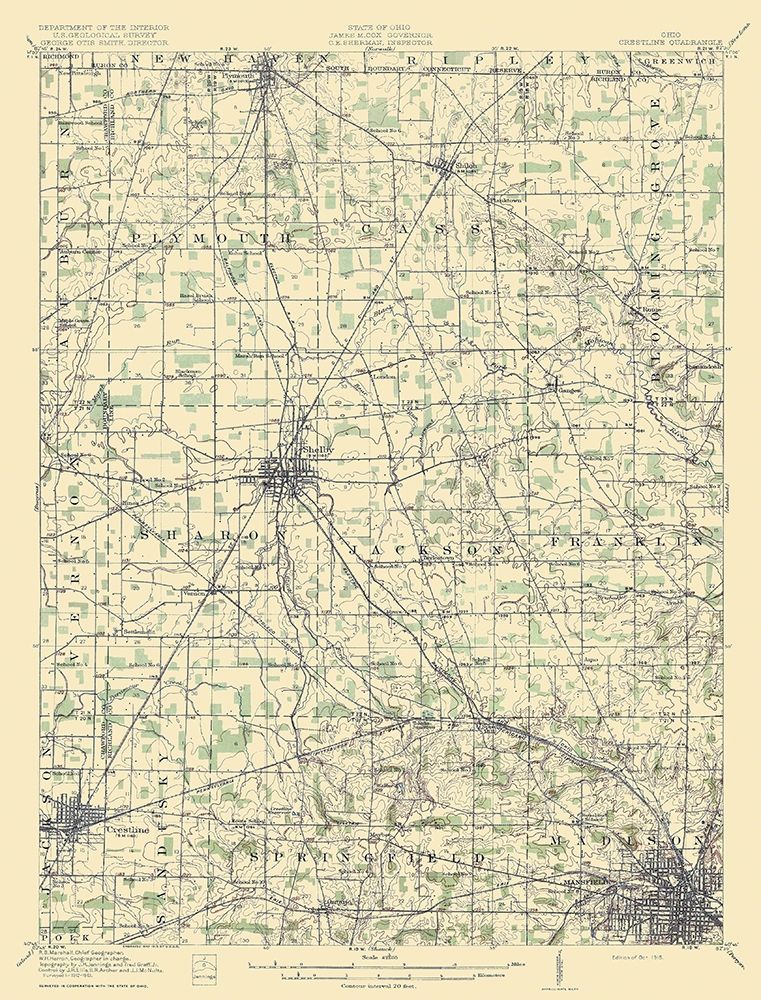 Crestline Ohio Quad - USGS 1915