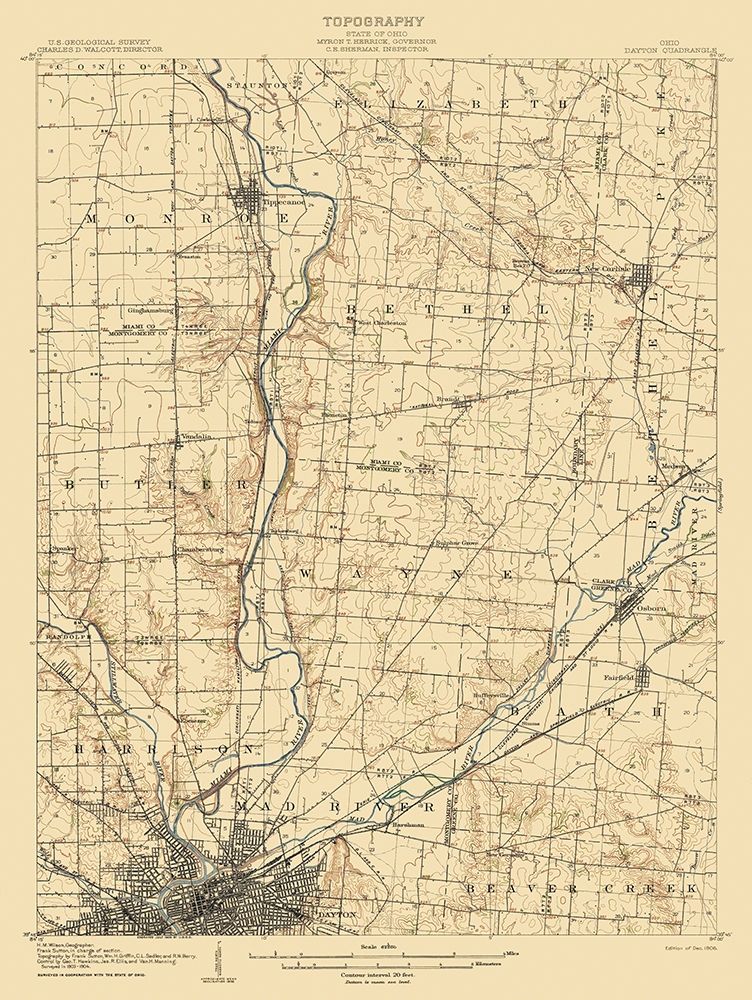 Dayton Ohio Quad - USGS 1906