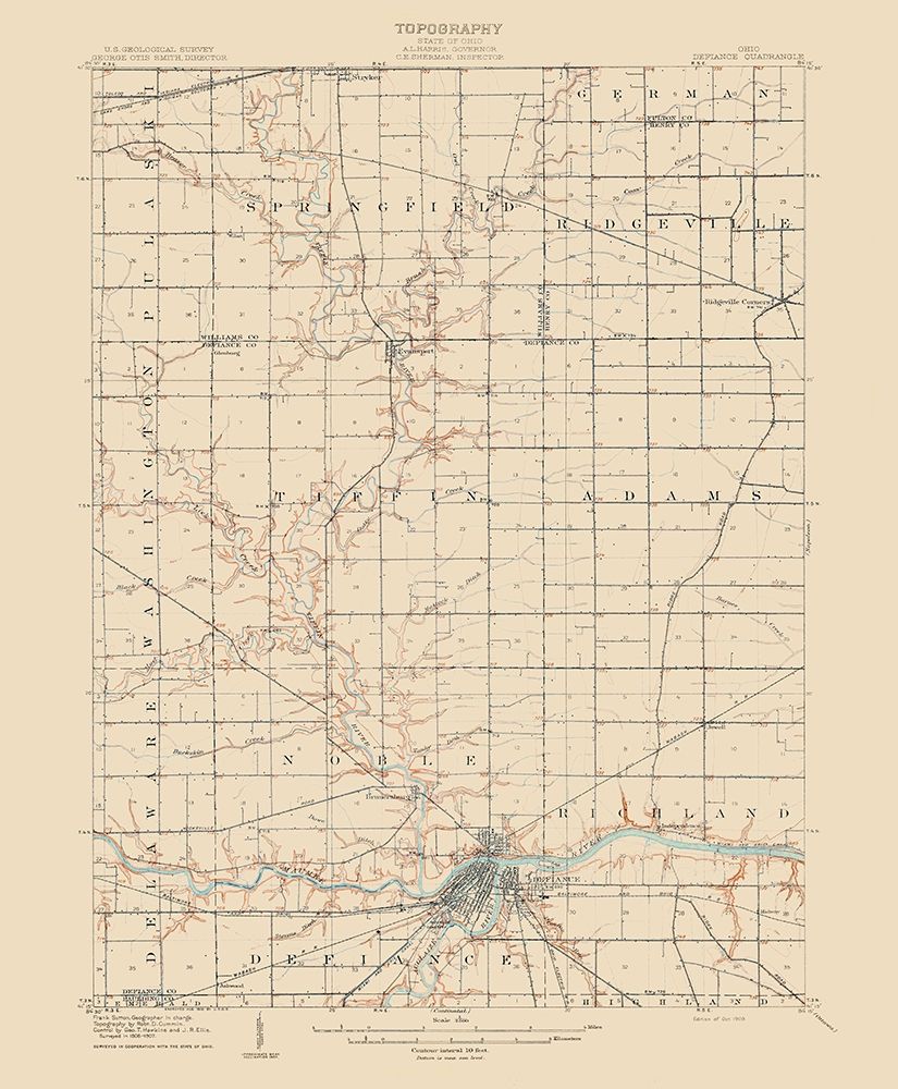 Defiance Ohio Quad - USGS 1909