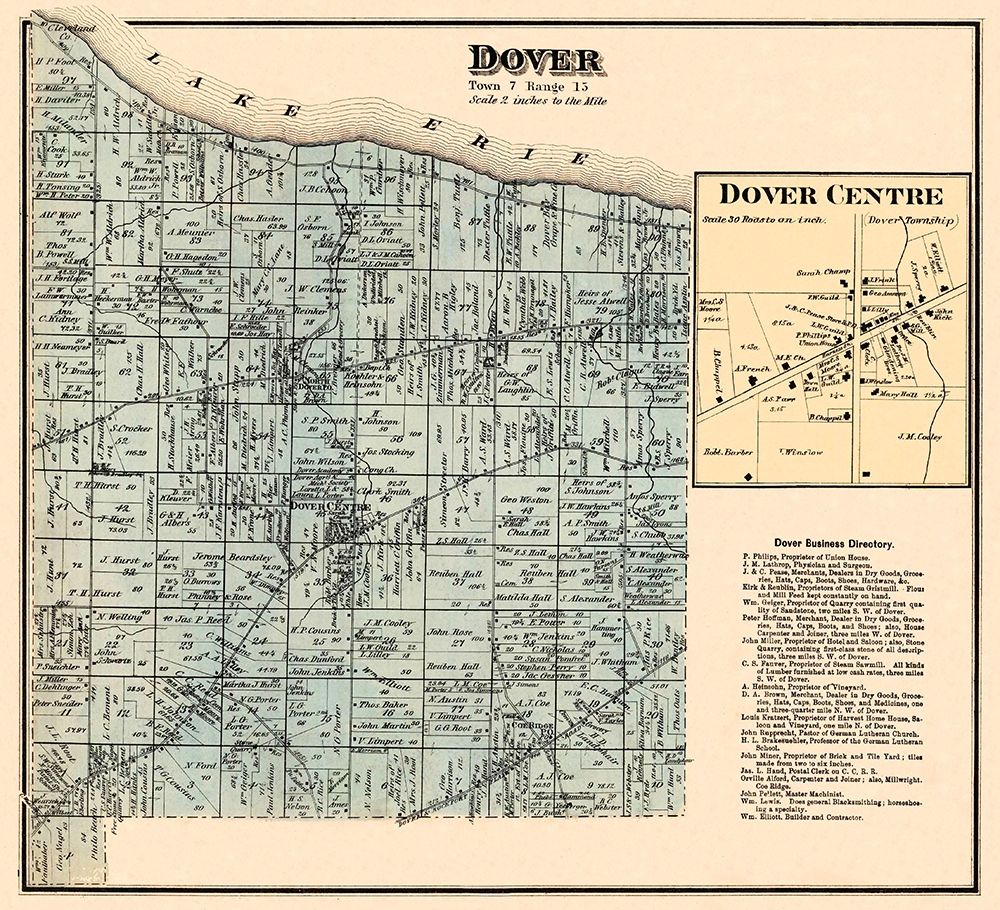 Dover Ohio Landowner - Titus 1876