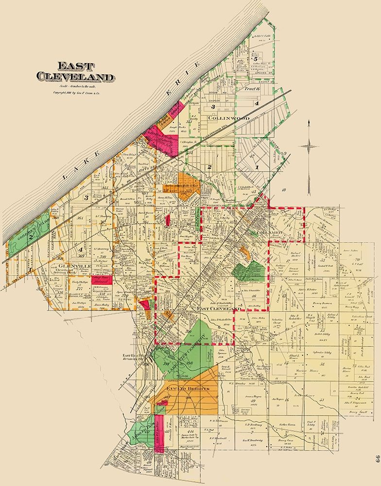 East Cleveland Ohio Landowner - Cram 1892