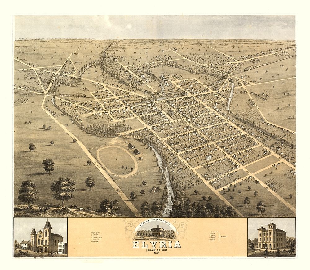 Elyria Ohio - Huger 1868