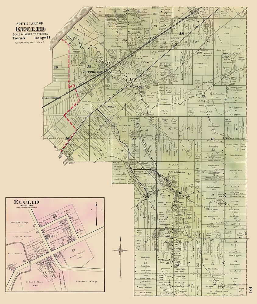 Euclid, Southern Ohio Landowner - Cram 1892
