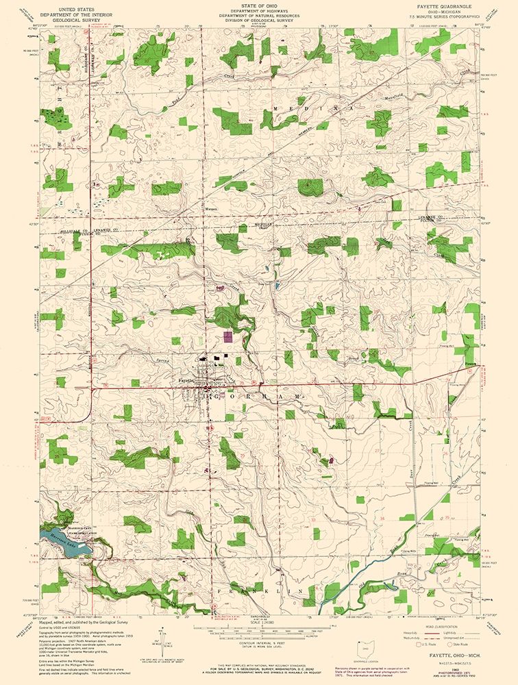 Fayette Ohio Quad - USGS 1960