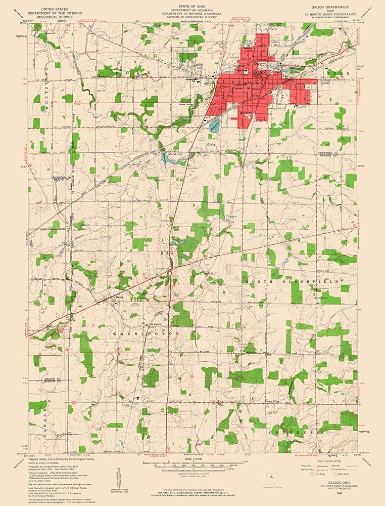 Galion Ohio Quad - USGS 1960