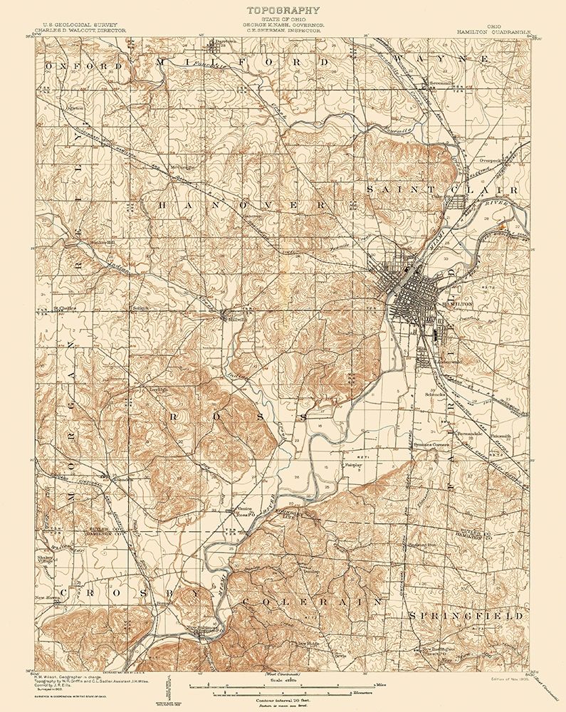 Hamilton Ohio Quad - USGS 1905