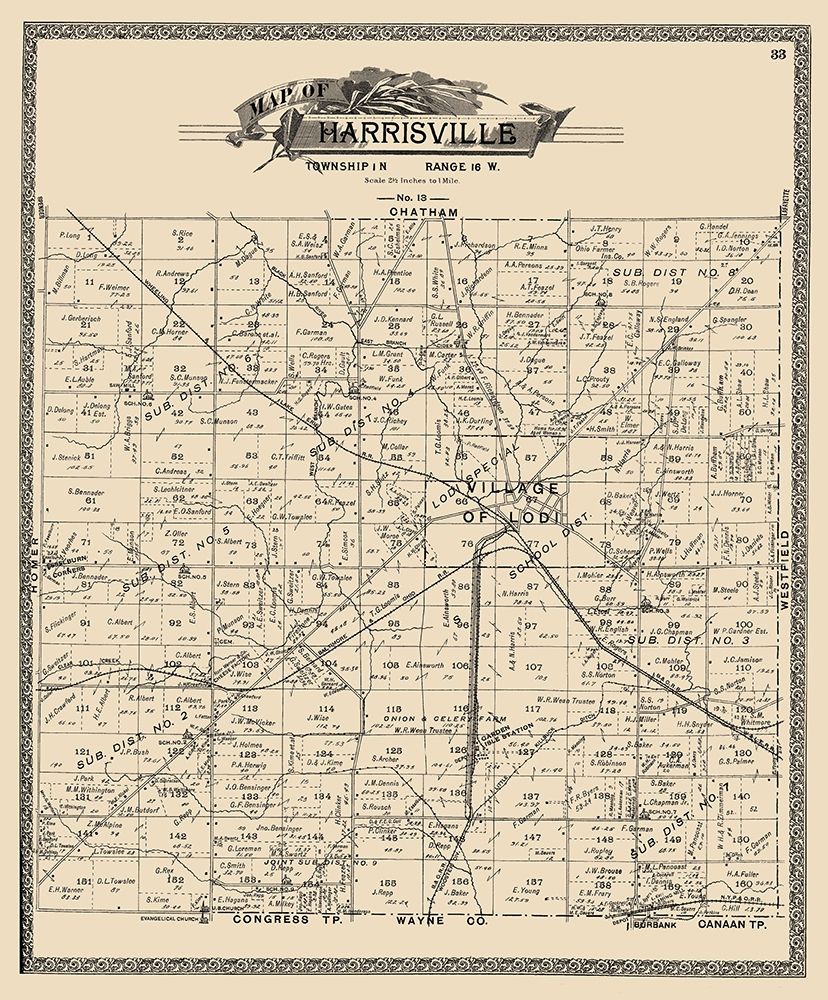 Harrisville Ohio Landowner - American Atlas 1897