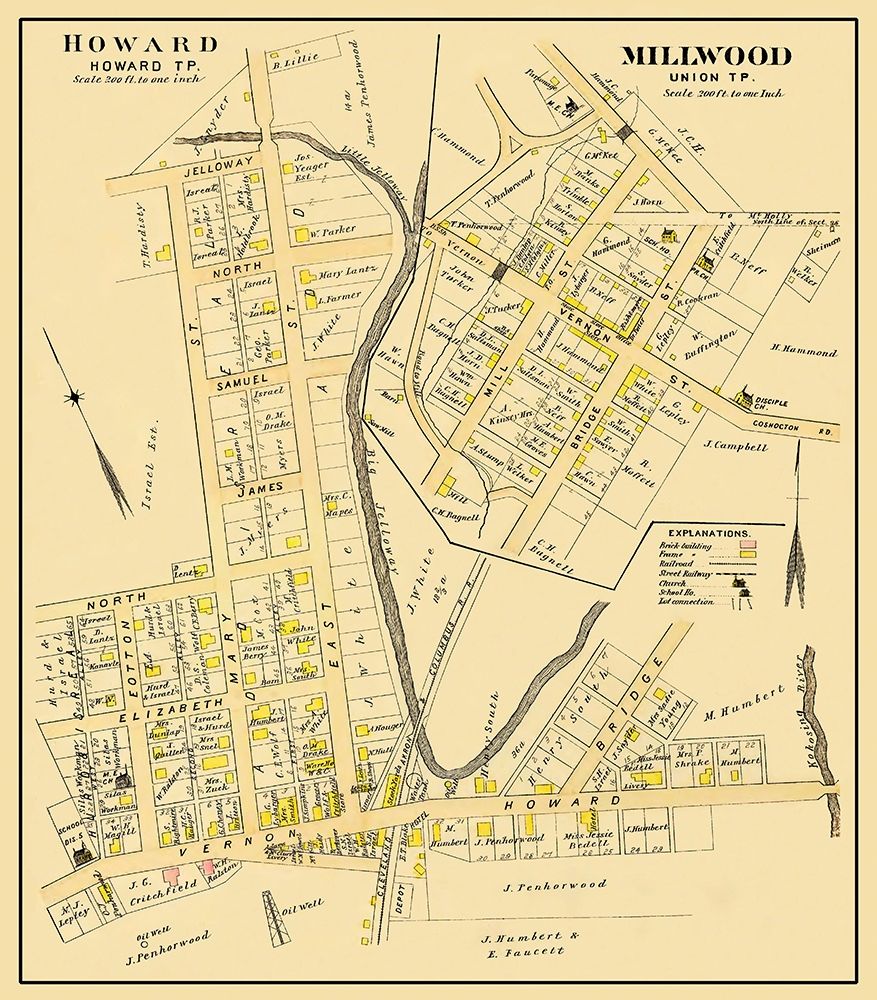 Howard, Millwood Ohio Landowner - Caldwell 1896