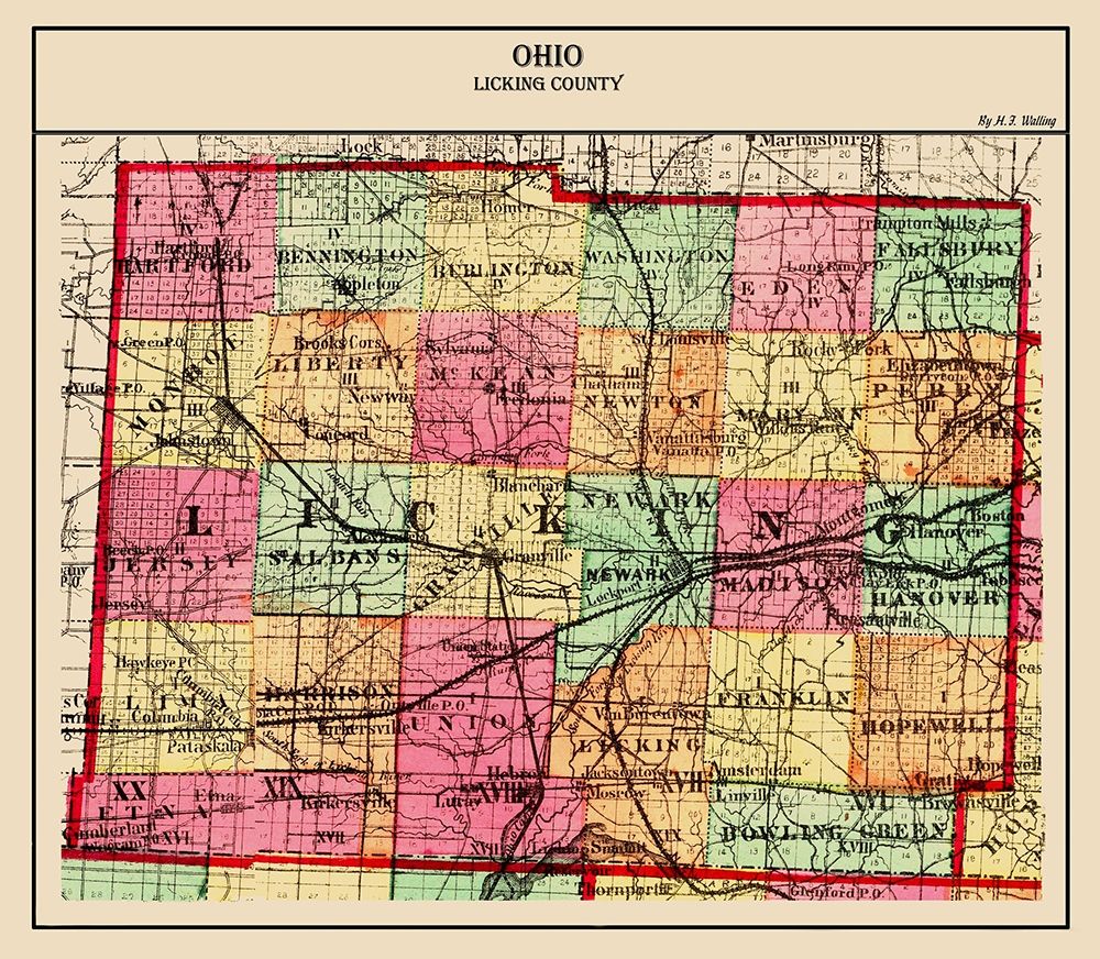 Licking Ohio - Walling 1872