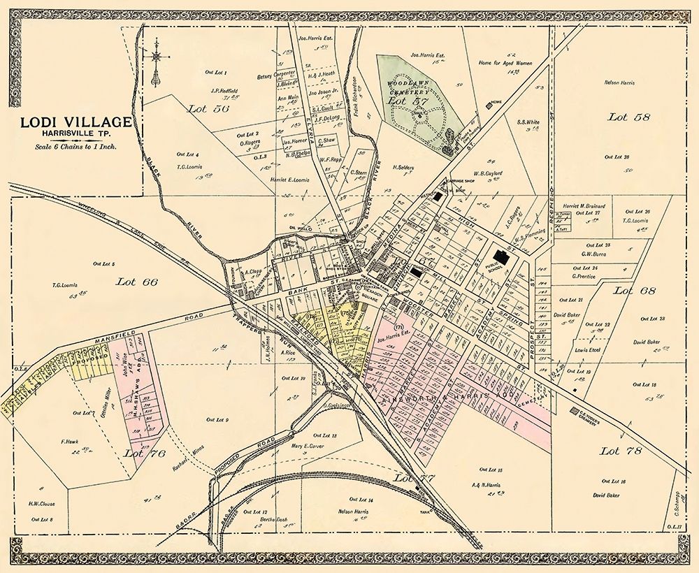 Lodi Village Ohio Landowner - American Atlas 1896